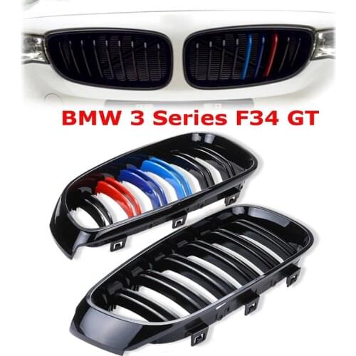 1 Pair F34 Grille For BMW 3 Series GT F34 Gran Turismo Front Bumper Kidney Grilles 328i 330i 335i 340i 2013-2020 Car Styling