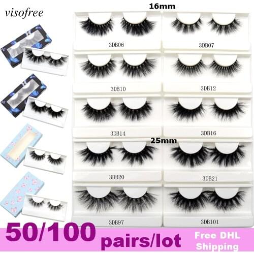 Visofree 16- 25 mm Mink Eyelashes Dramatic Faux Mink Lashes Wholesale Fluffy Makeup False Eyelashes Natural Eyelash Extension