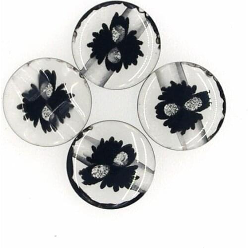 SHINE Brand 50PCs Resin Sewing Button Scrapbooking Round Flower Single Holes Costura Botones bottoni botoes JS9012 14mm