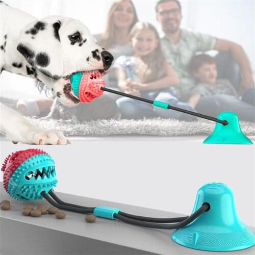 Dog Toys Pet Puppy Interactive Suction Cup Push TPR Ball Toys Molar Bite Toy Elastic Ropes Dog Tooth Cleaning Chewing Supplies