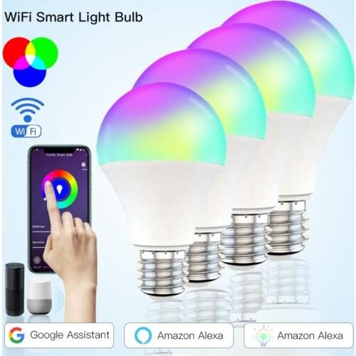 15W WiFi Smart Light LED Energy-saving Lamp RGB+CCT Dimmable Smart Light Bulb Voice Control Works With Alexa Google Home