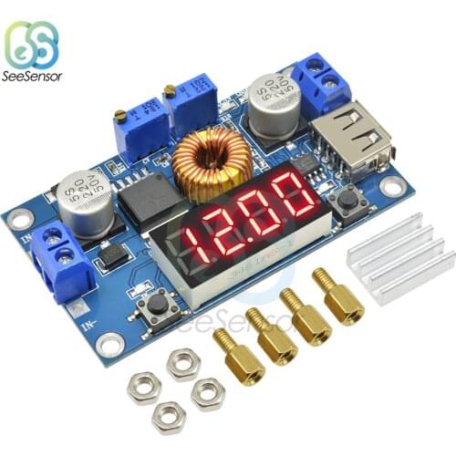 DC-DC 5A Digital LED Drive Lithium Battery Charger Module Adjustable CC/CV USB Step Down Buck Converter Voltmeter Ammeter
