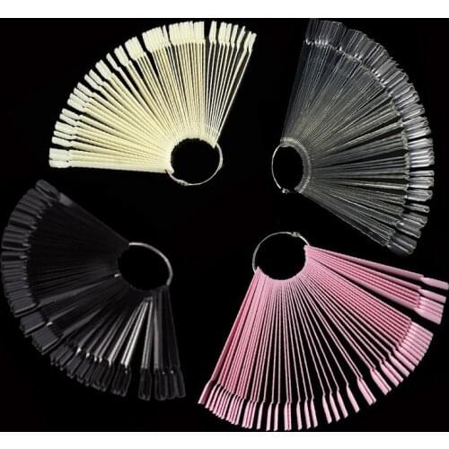 Nail Tools 50 Pcs Fan-shaped Nail Polish Swatches Practice Nail Plate Display Plate Fan-shaped Color Card Sample