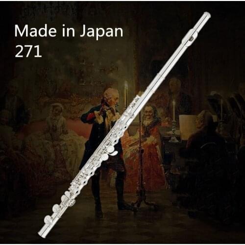 Japan16 kapalı açık delik C flüt Cupronickel nikel gümüş kaplama konser flüt enstrüman enine E tuşu ile eldiven yastıklı çanta