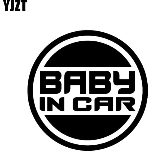 YJZT 14CM*14CM BABY IN CAR Decal Vinyl Car Sticker Black/Silver C10-00755
