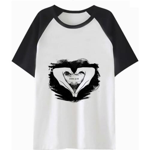 Christian God heart t shirt tshirt tee women harajuku t-shirt graphic female cartoon clothing kawaii femme tops K2174