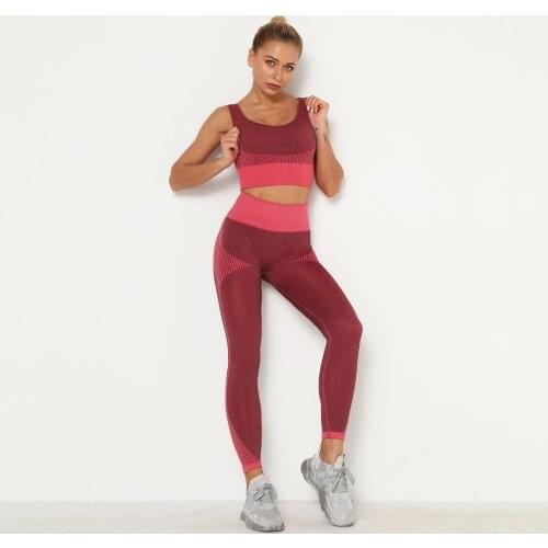 Women Sportwear Yoga Sets for Fitness Seamless 2pcs Suit Tank Top Leggings Sport Outfits Gym Wear Running Clothing Workout,ZF406