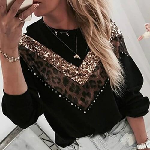 Hirigin Women Leopard Printed Long Sleeve Sweater Casual Slim O-Neck Warm Streetwear Tops 2021 Fashion Autumn Winter Pullovers