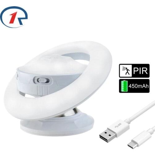 ZjRight UFO PIR Body Motion Sensor Activated Wall lamps Night Lights Induction Closet Corridor Cabinet Indoor lighting moon lamp