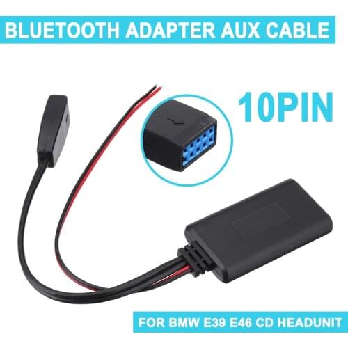 For BMW E39 E46 10-pin Adapter Audio CableCar bluetooth Module Auxiliary Receiver Cable
