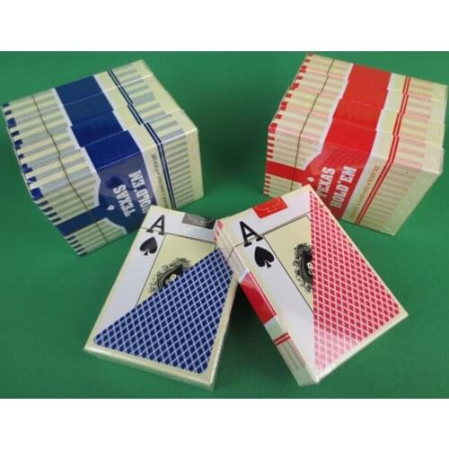 2 PCS/LOT Big Words Plastic Playing Cards Texas Hold'em Jombo Index Poker Cards, RED/BLUE for Choice Texas Bridge Cards