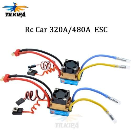 320A/480A ESC Wind Cooling Waterproof Brushed ESC Speed Controller with 5V/3A BEC for 1/10 RC Car D90 Scx10 Traxxas Tamiya HSP