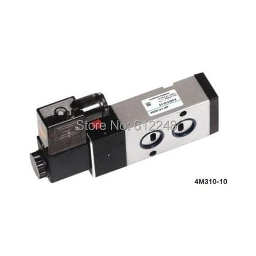 4M310-10 5 way 2 Position Inner Guard Plate Connection Solenoid Air Valve G3/8" 220V AC With Manual Override 300 Series Valve