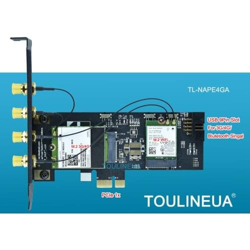 IT-NAPE4GA 3G/4G and WiFi Card Adpater NGFF M2 M.2 Key B and key A to PCIe PCI-E 1x 1X Adpater PCI-E For desktop