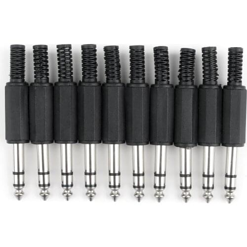 Artudatech 10 Pcs / 20 Pcs 6.3mm Male Trs 1/4" Stereo Jack Audio Plug Connector Soldering
