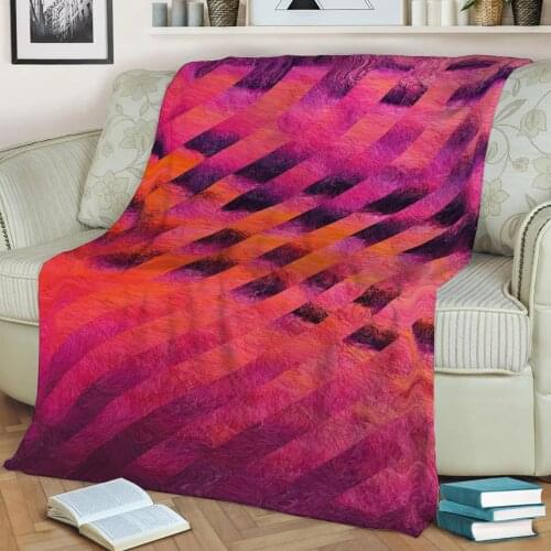 Abstract Geometric Pattern 3D Printed Velvet Plush Throw Fleece Blanket Bedspread Sherpa Blanket Home Decora