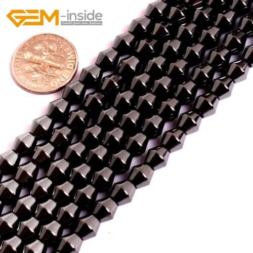 Gem-inside Bicone Black Healthing Healthy Magnetic Hematite Beads For Jewelry Making 6X6M 15inches