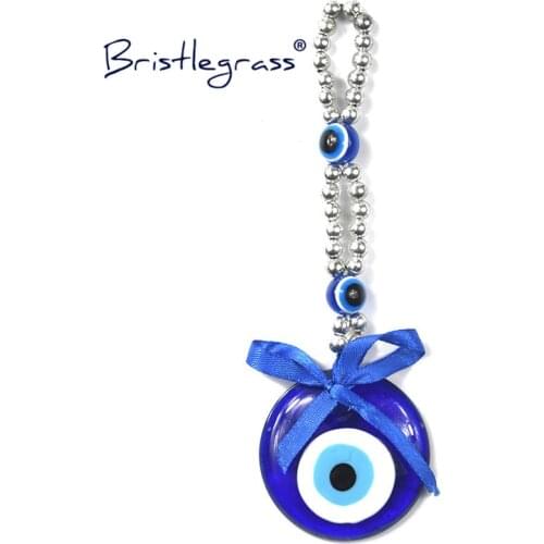BRISTLEGRASS Turkish Blue Evil Eye Glass 50mm Bowtie Amulets Lucky Charm Wall Hanging Pendant Pendulum Blessing Protection Decor