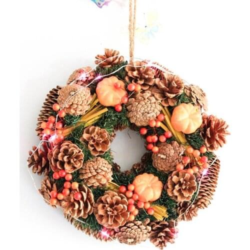 D9.8" Pine Cones Candle Holder Natural Stuff Door Wreath Home Decor Thanksgiving Day Decor Pumpkin Autumn Wreath