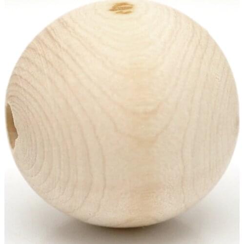 DoreenBeads Handmade Natural Ball Round Wood Spacer Beads For DIY Making Necklace Bracelets Earrings Jewelry 30mm(1-1/8"),20PCs