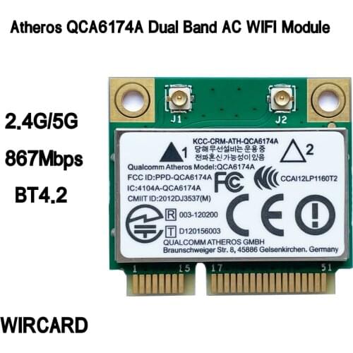 WIRCARD Atheros QCA6174A Dual Band AC WIFI Module WIFI Adapter mini PCI-E 2.4G/5G Replace QCA9377