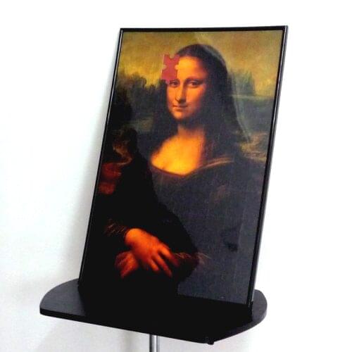 2014 stage mentalism magic trick - Mona Lisa Smile puzzle photo frame/Deluxe Magic Puzzle, card magic,props comedy,mental magic