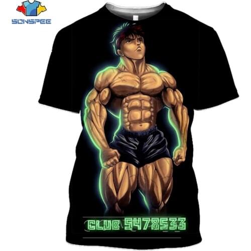 Anime Baki the Grappler Mens T-shirt 3D Print Boxer Baki Tshirt Women Summer Casual Hip Hop Shirt Oversized Clothing Streetwear
