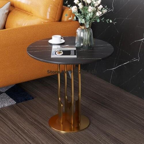 Italian Designer Sofa Edge Several Round Rock Board Countertops, Post-modern Living Room Marble Round Table