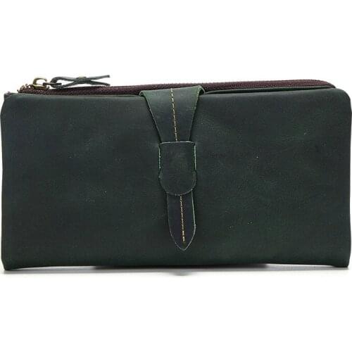 Korean fashion women wallet crazy horse leather luxury wallets genuine leather clutch bag purse quality assurance