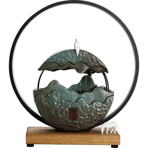 Creative Water Fountain Decoration Feng Shui Fortune Office Desk Surface Panel Hallway Home Living Room Shop Opening Gifts