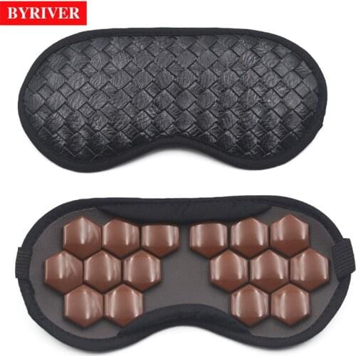 BYRIVER Tourmaline Stone Health Eye Massage Mask, Negative Ion Relaxing Sleep Mask, Relieve Stress and Anxiety