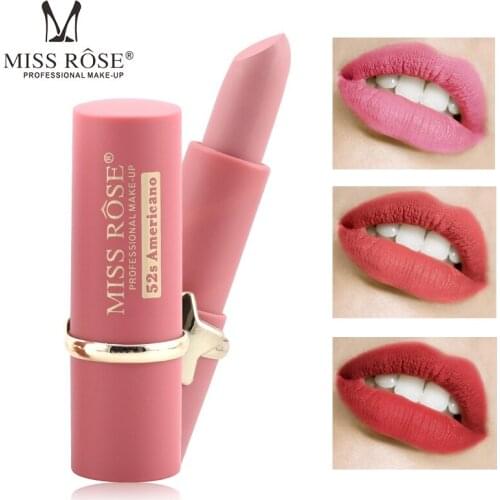 Miss Rose brand makeup star matte lipstick pencil waterproof long lasting 12 colors nude makeup purple brown red lip stick MS177