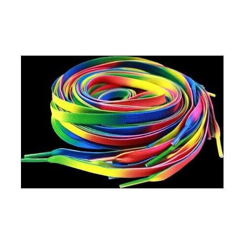 Fashion Casual 120CM Rainbow Multi-Colors Flat Knitted Sports Shoe Laces Canvas /Sneakers/Athletic Men Women Shoelace