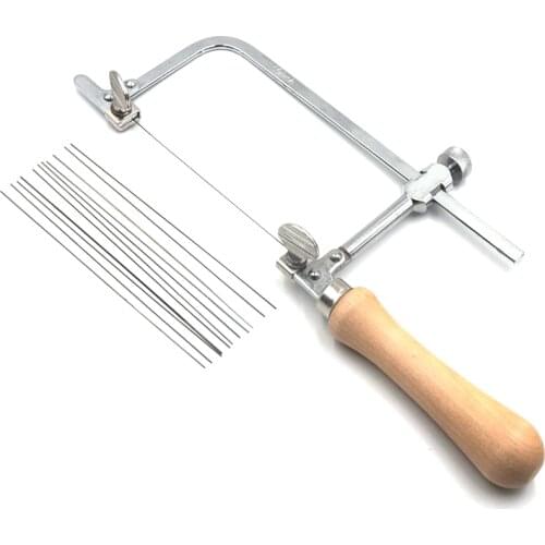 Jewelers Saw Frame kit with Blades 12 Pieces Adjustable Jewelers Wax Ring Precision Cutting Metal Saw Jewelry Making Tool