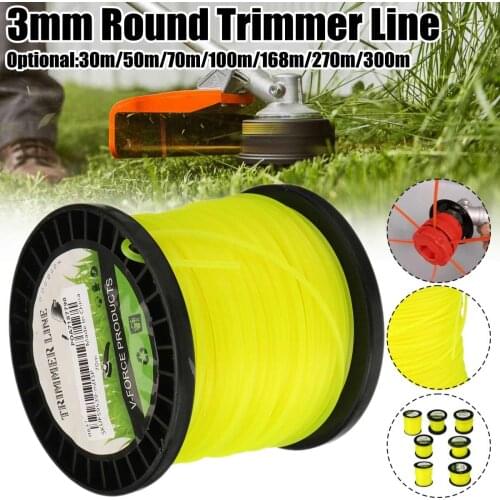 3mm x 30m/100m/168m/270m/300m Nylon Trimmer Rope Fine Quality Brush Cutter Head Strimmer Line Mowing Wire Lawn Mower Accessories