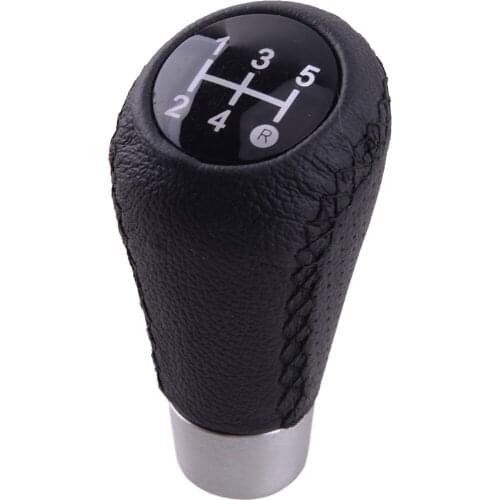 5 Speed Leather 8mm & 10mm & 12mm Manual Gear Shift Stick Knob Shifter Lever Head for Universal Cars Replacement