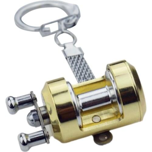 Fishing Reel Keychain Aluminum Alloy Reel Keychain Bag Pendant Outdoor Portable Multifunctional Accessories