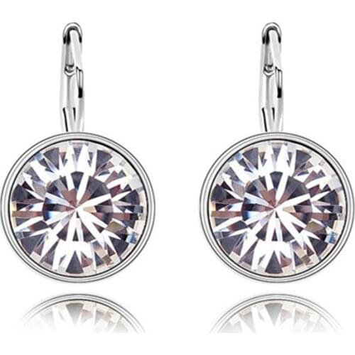 Ms Betti Round Stone Austrian Crystal Earring Classic Hot Selling Design For Fashion Womens Day Jewelry Gifts Wedding Party