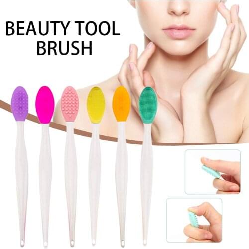 6-Piece Silicone Lip Brush Double Sided Beauty Tool Brush For Gentle Cleansing Of Skin And Lips (6 Colours) Exfoliating Brush