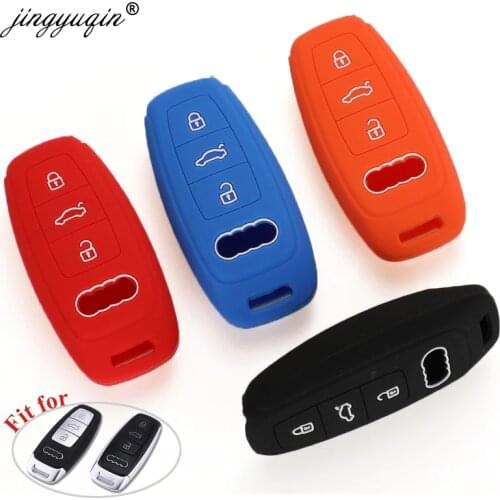 Jingyuqin Silicone Car Remote Key Case Fob Cover For Audi A6 A6L C8 A7 A8 Q8 2018 2019 Car Styling Car Accessories