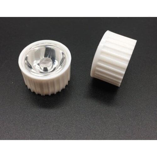 10pcs 5/8/15/25/30/45/60/90/120 degrees LED Lens With white Holder For 1W 3W 5W High Power LED Lamp Light