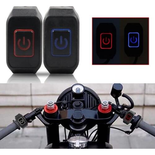 22mm 7/8'' Motorcycle Handlebar Switch Momentry Buttton For Electric Star Kill Waterproof Control Switch Button with LED light