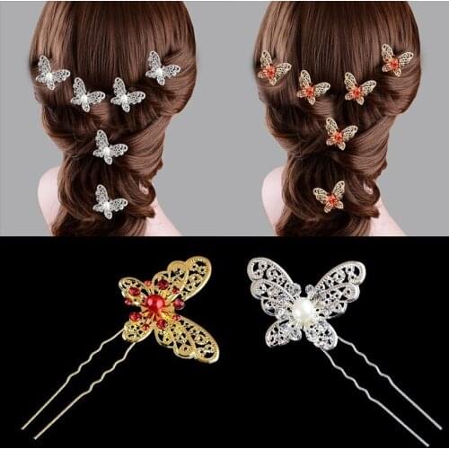 3 Pcs Bride Butterfly Hair Pin Wedding Dress Costume Headdress Shaped Hairpin Hair Accessories for Women Wedding Headpiece