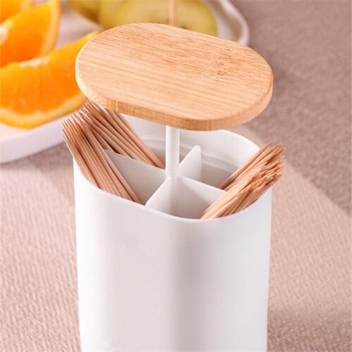 Portable Toothpick Holder Pop-up Cotton Swab Stick Toothpick Dispenser Box Toothpick Storage Box Home Hotel Decoration2021