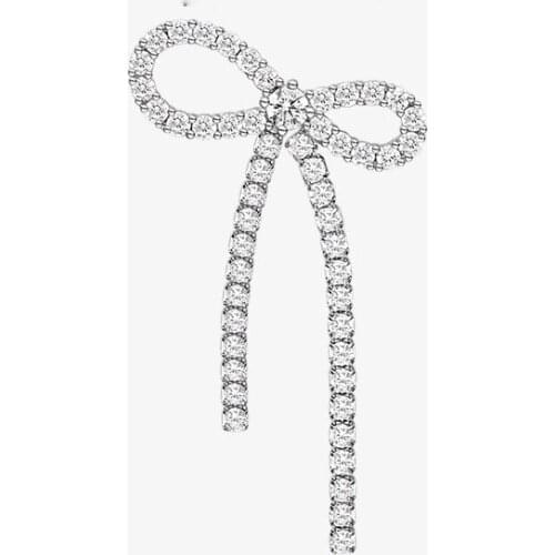 SLJELY Fashion 925 Pure Sterling Silver Single Bowknot Ear Cuff High Quality AAA Zirconia Clip Earring 1PC Women Fine Jewelry