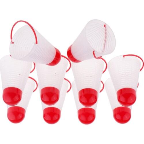 10pcs Lightweigth Carp Fishing Feeders In-line Method Lures Cage Basket Baits Thrower White Red