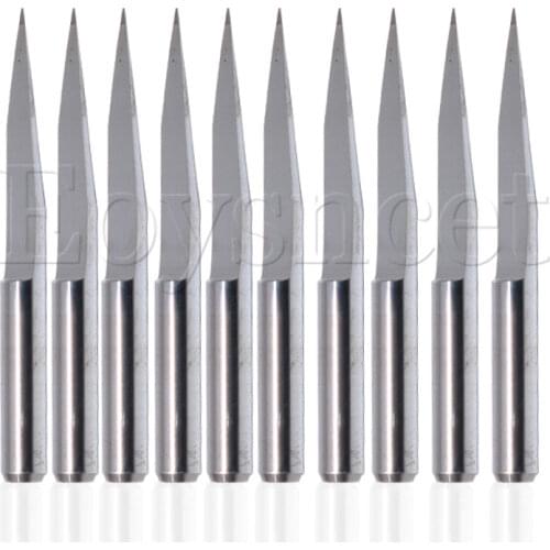 10Pcs Multifunction 0.3mm 15 Degree CNC Router Tool Engraving Bits V-shape