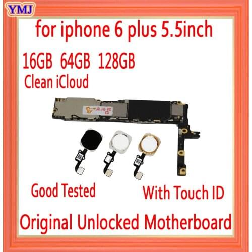 100% Original unlocked for iphone 6 plus 5.5inch Motherboard with/without Touch ID,for iphone 6P Logic boards,16gb /64gb /128gb