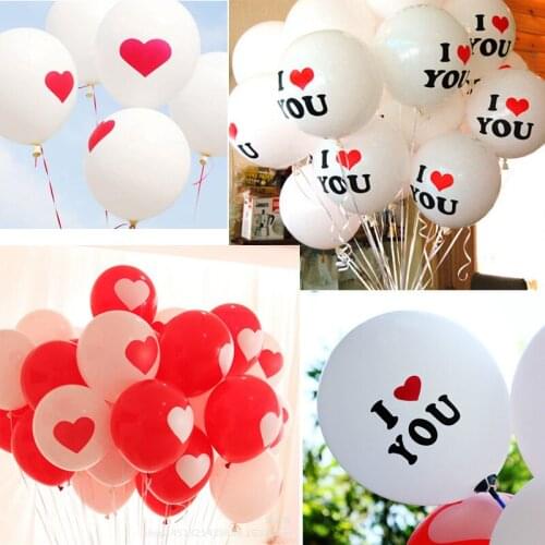 20pcs/lot Romantic Red Love Heart Latex Balloon Inflatable Balls For Christmas Wedding Valentines Birthday Party Decorations
