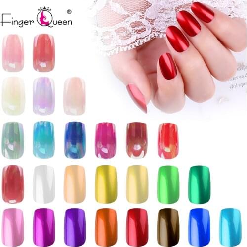 24pcs Colorful Short False Nails Square Metal Artificial Fake Nail Full Cover Press on Nails Solid Color Acrylic Tips